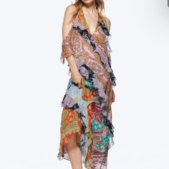 Zara Pastel Paisley Maxi Dress - Picture 2 of 8